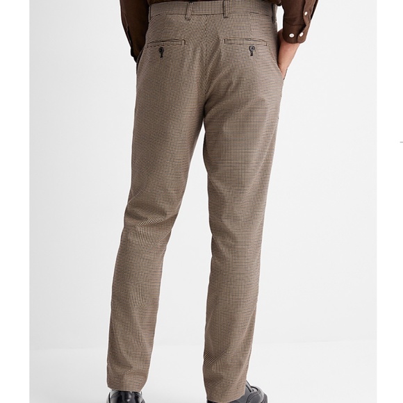 Brown plaid check Stockholm slim fit eco-friendly pants NWT - Picture 8 of 9